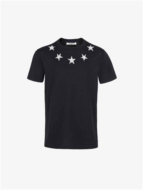 black givenchy t shirt white stars